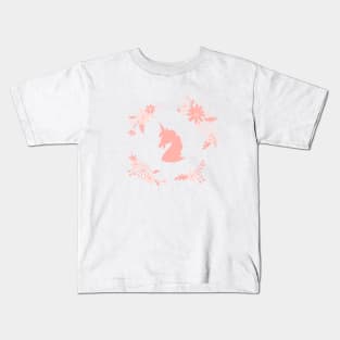 Cute Florals in Coral Pink Kids T-Shirt